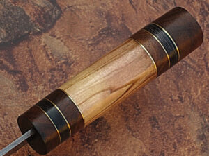 Custom Made Damascus Steel Olive wood ,Hard wood Handle