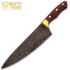 Custom Made Damascus Brass Guard Chef Knife Frost Wood Handle