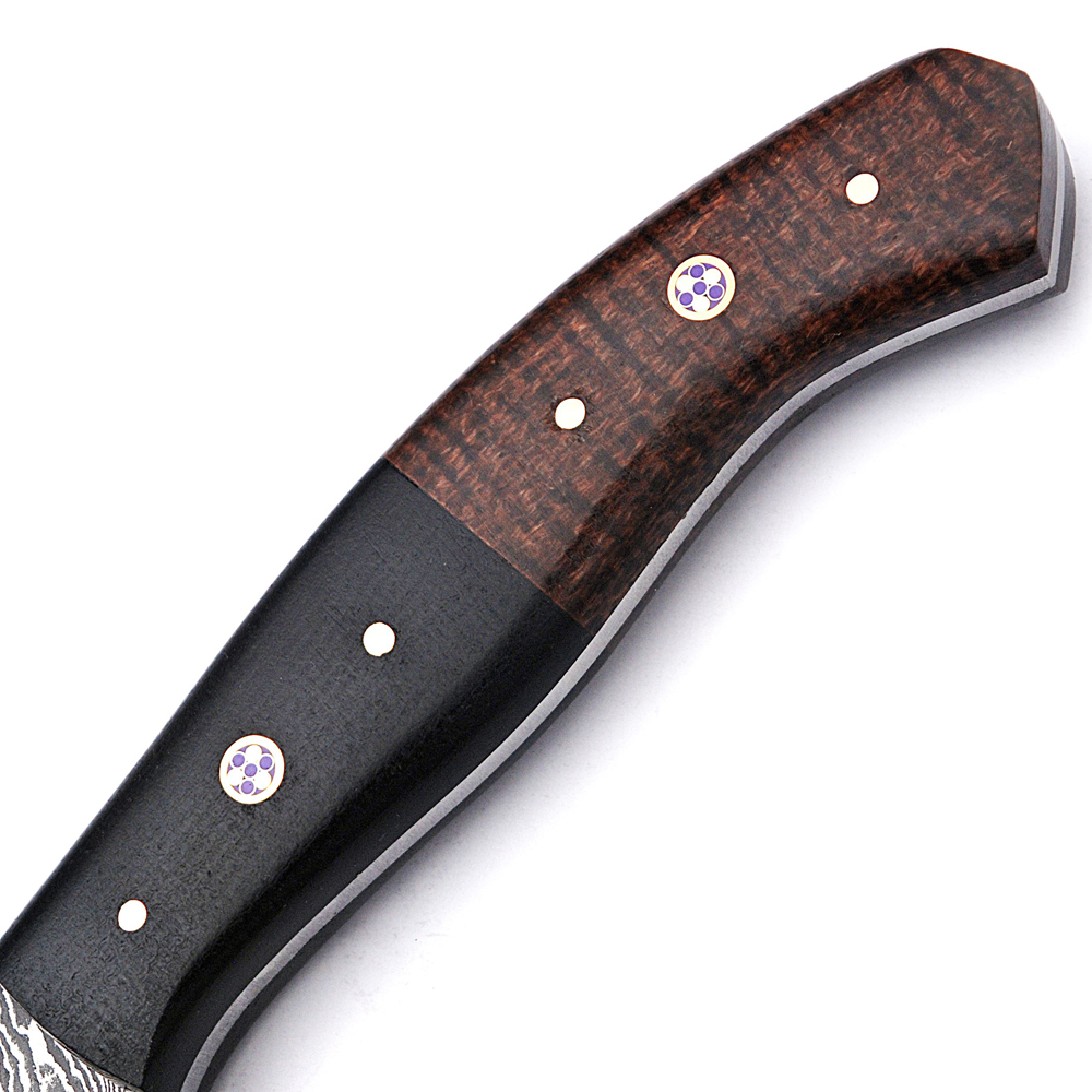 Handmade Damascus Steel Chef Knife Black & Brown Micarta Wood Handle