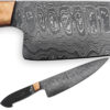 Damascus Steel Blank Santoku Chef Knife Copper Bolstered Cutlery
