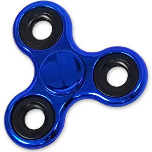 Shiny Blue Metallic Color Fidget Tri-Spinner EDC Bearing ADHD Focus Stress Reliever Hand Toys