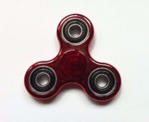 Shiny Red Metallic Color Fidget Tri-Spinner EDC Bearing ADHD Focus Stress Reliever Hand Toys