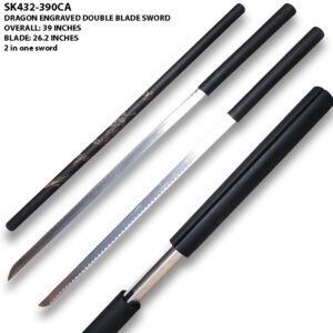2 in 1 Black Dragon Ninja Double Blade Sword