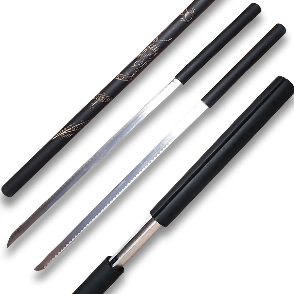 2 in 1 Black Dragon Ninja Double Blade Sword