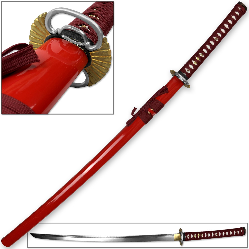 Kenpo Full Tang Blood Lust Katana 1045 HC Steel Japanese Samurai Sword Functional