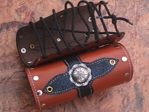 Medieval Leather Bracers Armor Celtic Light Brown Genuine Pointed Top Fantasy Cuff