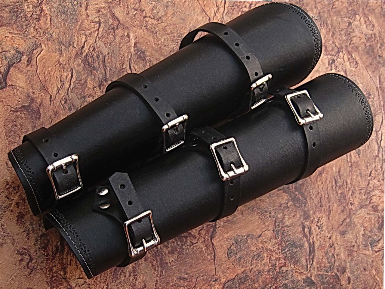 Black Leather Armor Pointed Tip Fantasy Medieval Cuff