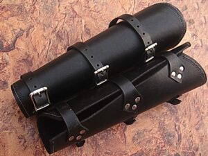 Black Leather Armor Pointed Tip Fantasy Medieval Cuff