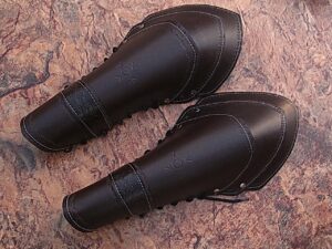 Brown Leather Cow Skin Armor Pointed Tip Fantasy Medieval Cuff