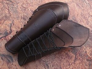 Brown Leather Cow Skin Armor Pointed Tip Fantasy Medieval Cuff