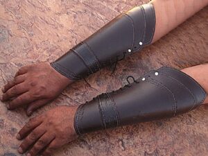 Brown Leather Cow Skin Armor Pointed Tip Fantasy Medieval Cuff