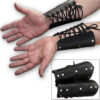 Biker Leather Cuffs (pair) Iron Cross Bracers Arm Armor Harley Black Studded