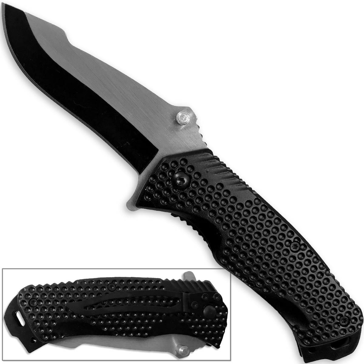 Tactical Vantage Rescue Knife Spring Assisted Golf Ball Textured