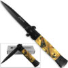 Stiletto Milano Godfather Kissing Crane Knives Legal Assisted Opening Knife Woodland Camo