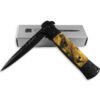 Stiletto Milano Godfather Kissing Crane Knives Legal Assisted Opening Knife Woodland Camo