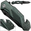 Alpha Tactical Glass Breaking Folding Knife 3CR13 Steel Blade & Belt Cutter