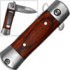 Mini Stiletto Spring Assist Knife W/ Pakkawood Handle