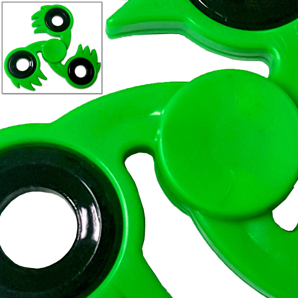 Spikester Fidget Tri-Spinner Green Fireball Focus ADHD Finger Toy EDC Stress Relief