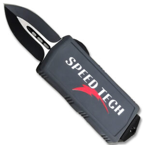 Speed Tech Spear Point Blade California Legal OTF Dual Action Knife Grey