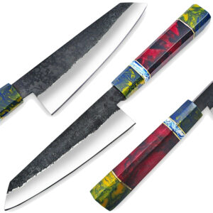 WHITE DEER 1095 Hand Forged Steel Santoku Tanto Chef Knife Japanese  Limited  Edition
