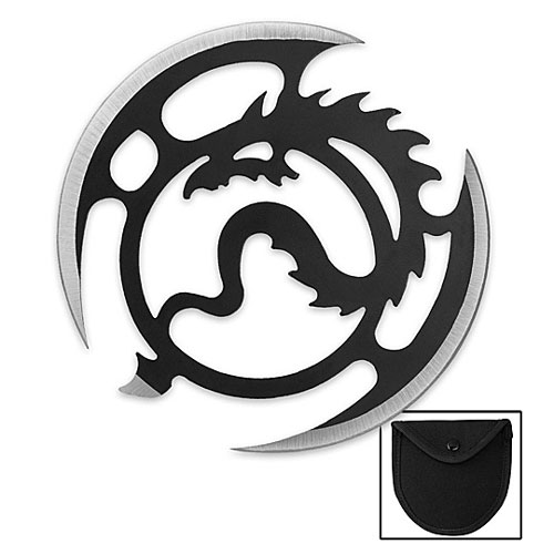 Ninja Throwing Disk w/ Flying Dragon Design