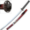 Oriental Katana Sword Burgundy Scabbard