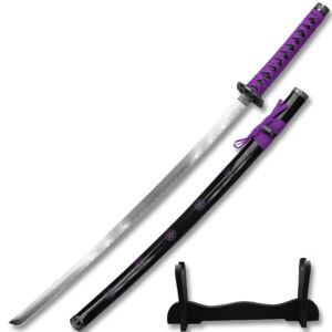 SAMURAI KATANAS SWORD PURPLE COME W/TABLE STAND 40 " Overall