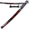 SAMURAI KATANA 40" OVERALL CHERRY BLOSSOM  PATTERN ON BLACK SCABBARD