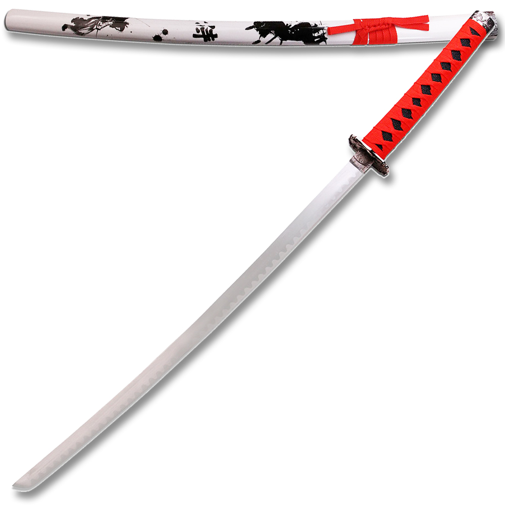 NEW  RED & WHITE SAMURAI KATANA 40" OVERALL