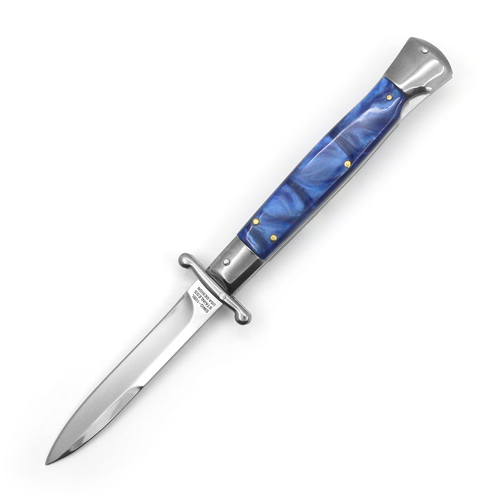 10" Blue Milano Italian Style Swinguard Stiletto Knife