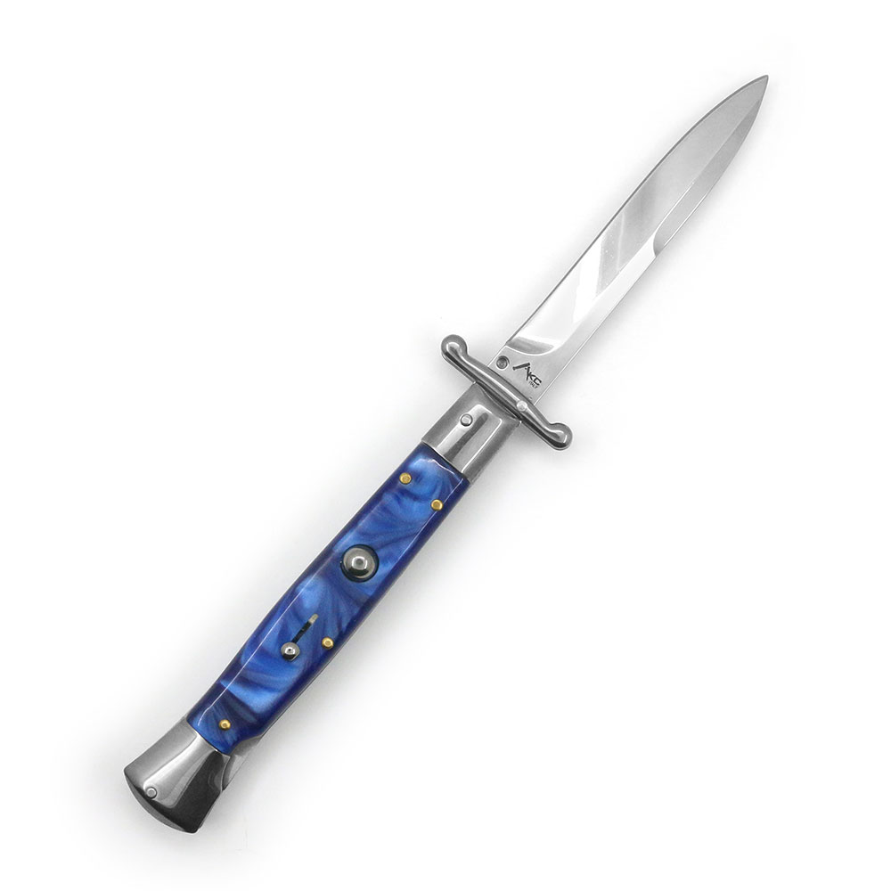 10" Blue Milano Italian Style Swinguard Stiletto Knife