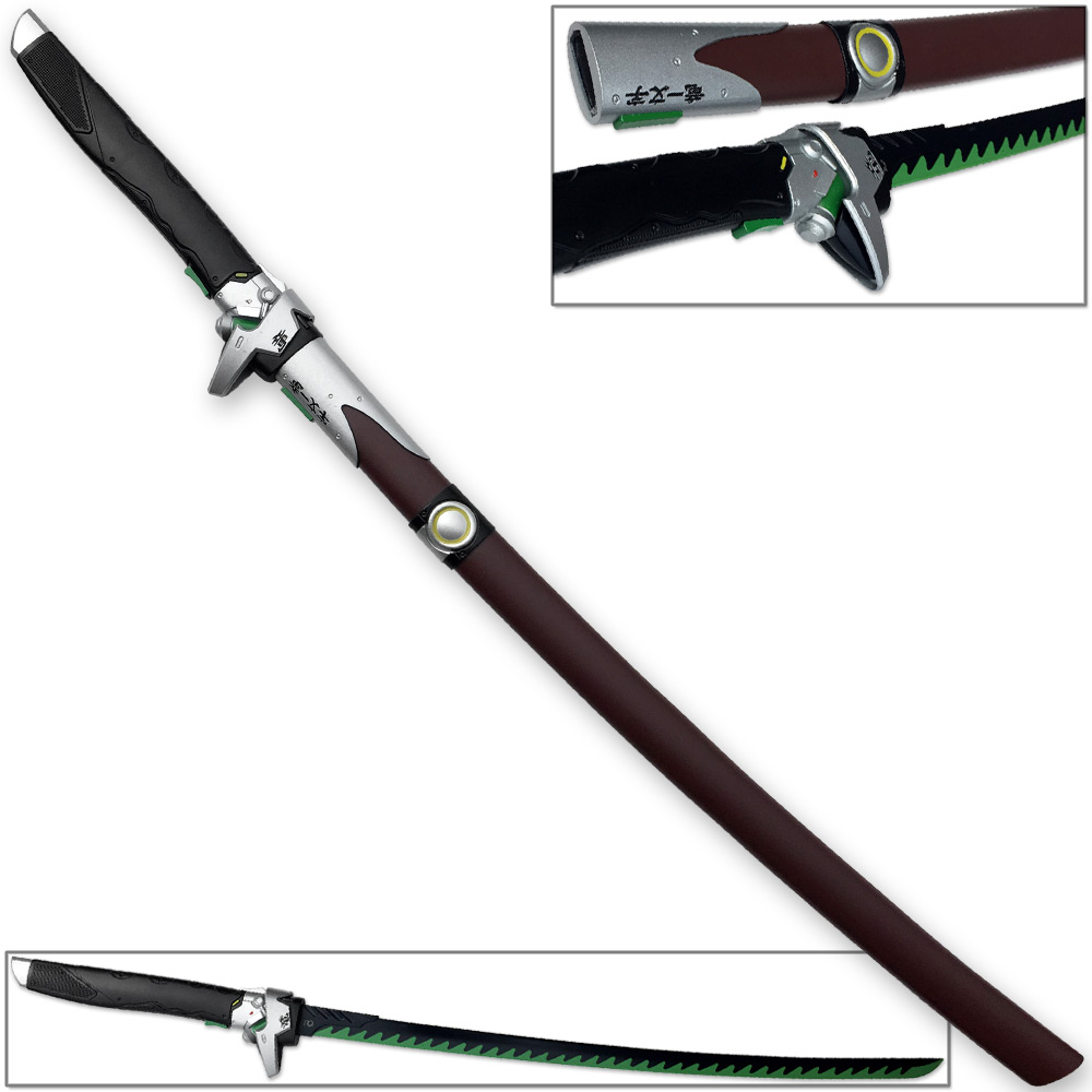 Overwatch Katana Genji Sword Dragonblade Cybernetic Warrior Steel Game Replica OW Chrome