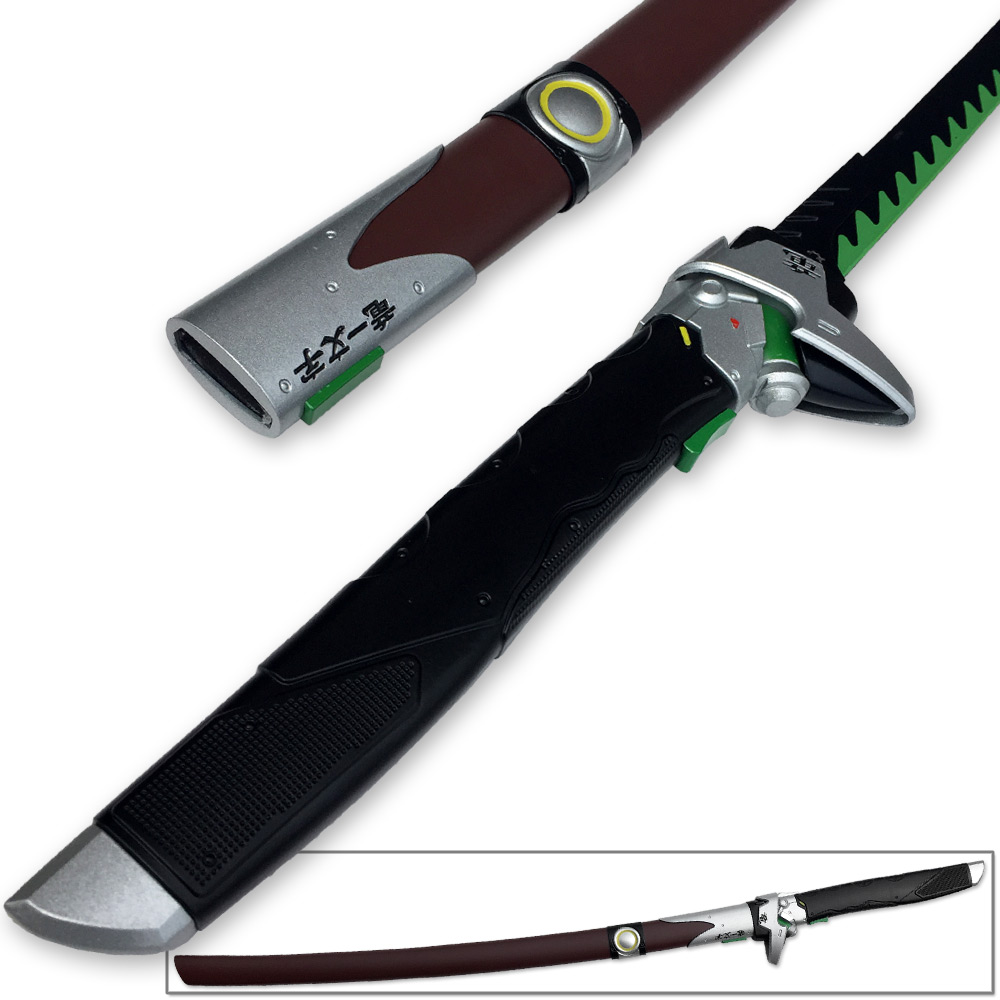 Overwatch Katana Genji Sword Dragonblade Cybernetic Warrior Steel Game Replica OW Chrome