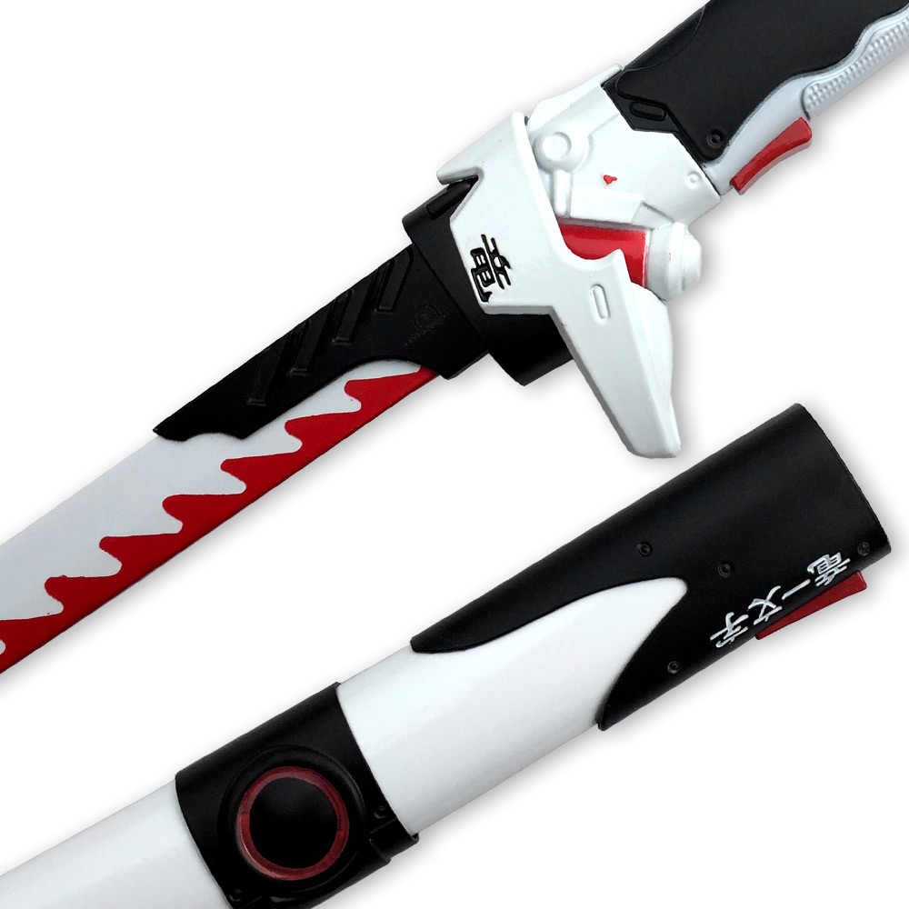 Overwatch Katana Genji Sword WHITE/RED Dragonblade Cybernetic Warrior Steel Replica OW