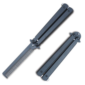 Balisong Black Butterfly Knife COMB Trainer Stainless Steel Practice Tool