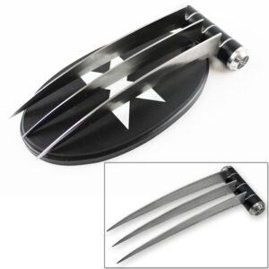 Wolverine Claws X-Men Logan Weapon-X Mutant Triple Blade Steel w Display Stand