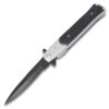 Assisted-Opening Tactical Folding Knife with Wood Handle - Silver & Black