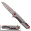 Tactical Grey & Red Assisted Opening Folding Knife