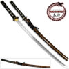 MOSHIRO 1045 High Carbon Steel Blade Glossy Black and Gold Splash Wood Scabbard. Limited Edition