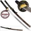 MOSHIRO 1045 High Carbon Steel Blade Glossy Black and Gold Splash Wood Scabbard. Limited Edition