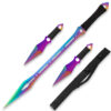 TIITANIUM NINJA WARRIOR  SWORD 27" OVERALL 2 PCS THROWING KNIFE SET