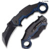 TAC Force Extreme Karambit Assisted Knife Aluminum Blue Black Handle