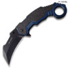 TAC Force Extreme Karambit Assisted Knife Aluminum Blue Black Handle