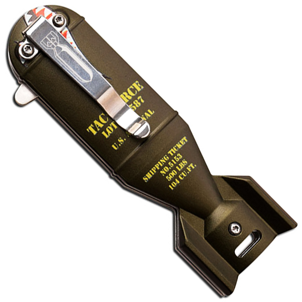 Spring Assisted Hand Bomb Style Knife WORK Army Green