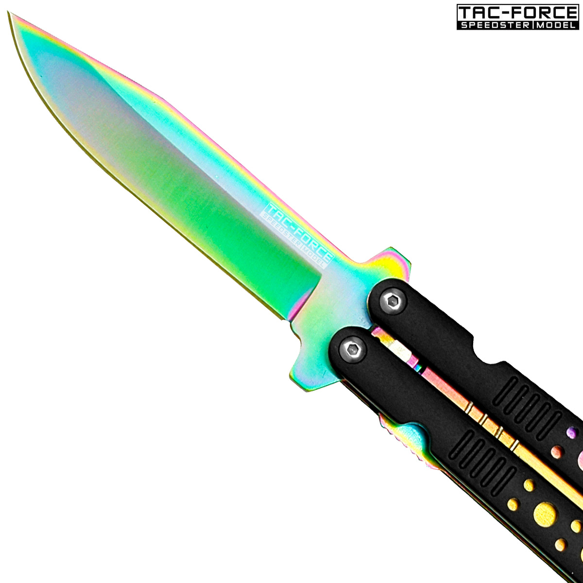 TAC-FORCE Spring Assisted Titanium Knife 3CR13 Black Handle Grip