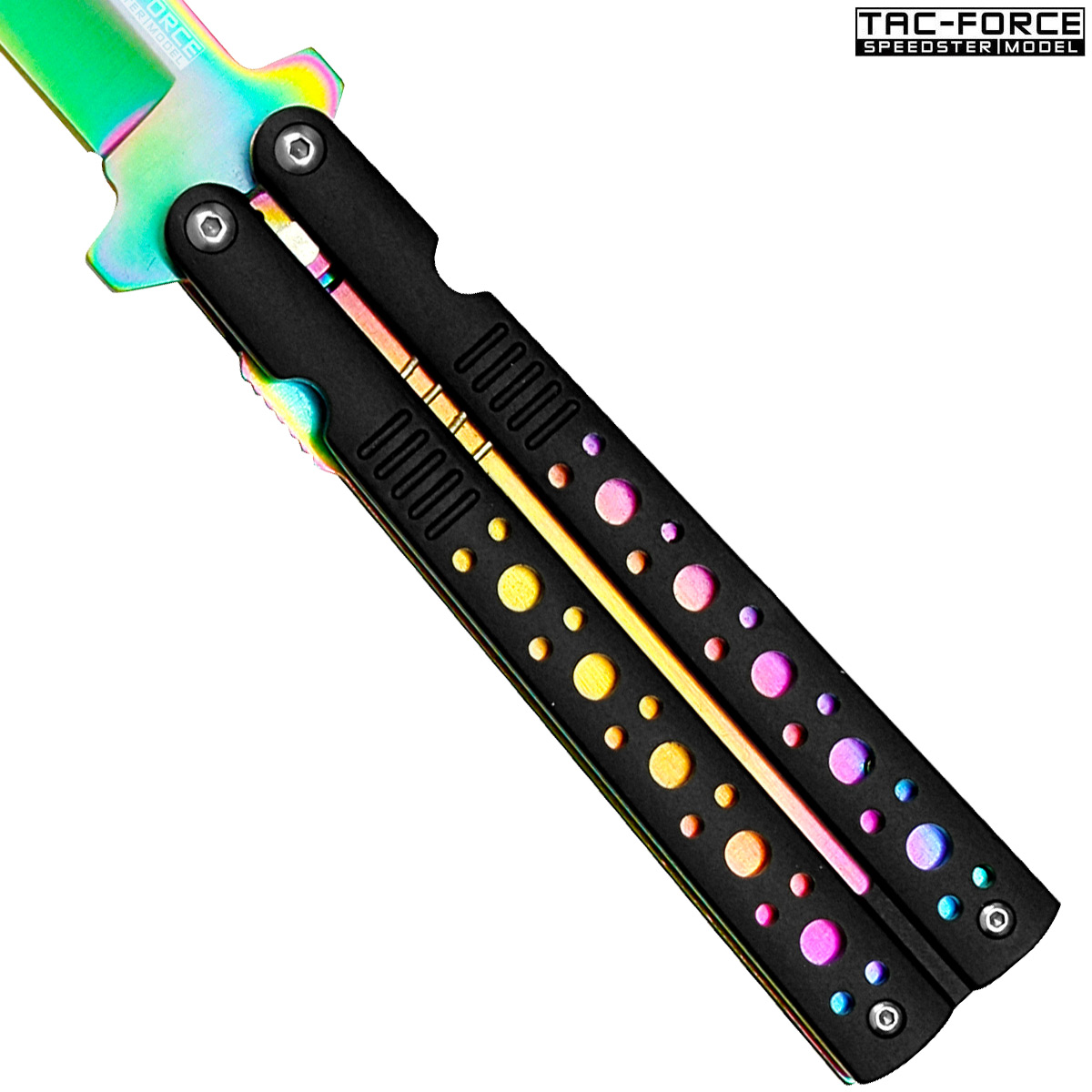 TAC-FORCE Spring Assisted Titanium Knife 3CR13 Black Handle Grip