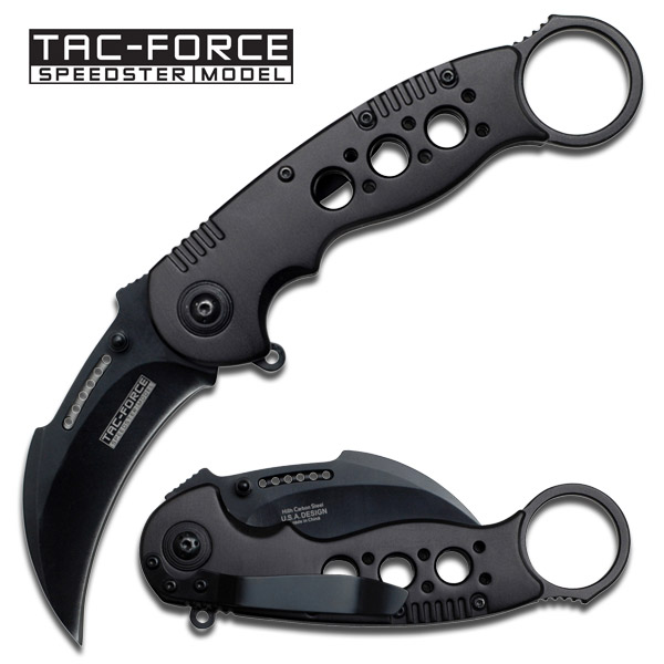 Tac Force Tactical Karambit Assisted Opening Speedster Folding Knife Black 534BK