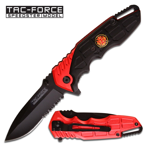 Tac Force Open Assist Fire Department Speedster Pocket Knife