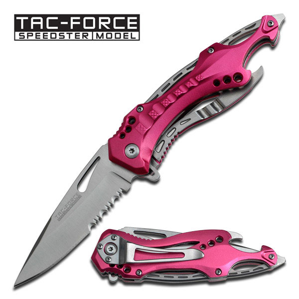 TAC FORCE SPRING ASSISTED KNIFE - LAW ENFORCEMENT - PINK