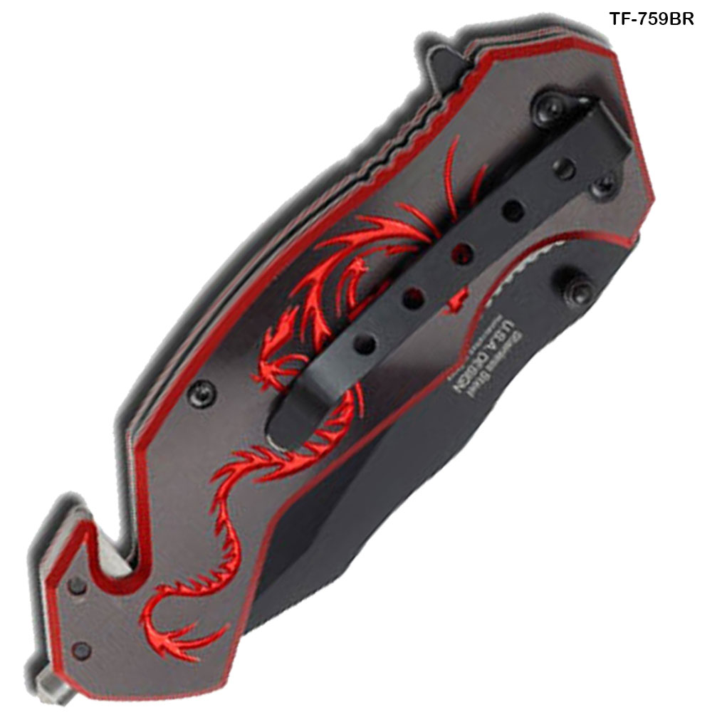 Tac Force Red Dragon Strike Spring Assisted Knife